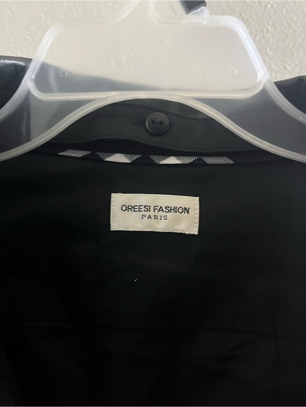 Oreesi Fashion Paris Black Long-Sleeve Dress Shirt with Contrast Collar - Picture 3 of 10